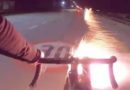 bike with fireworks